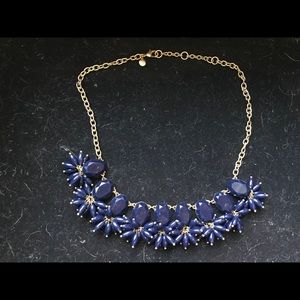J Crew Factory navy jeweled tassel necklace